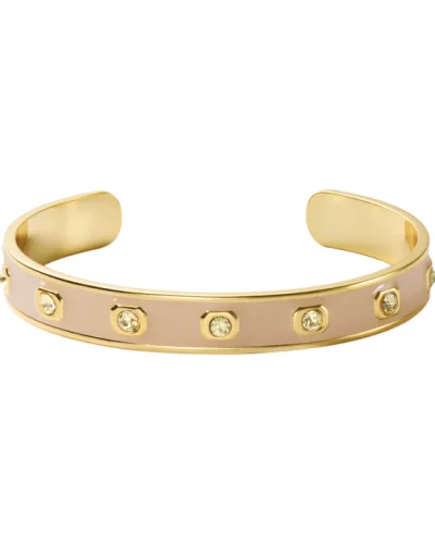 GEM Adjustable Enamel and Rhinestones Bangle - Beige Mastic