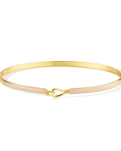 LILY Enamel Drop Clasp Bracelet - Beige Mastic