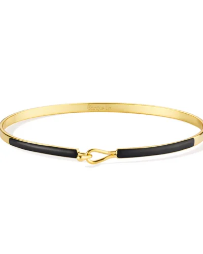 LILY Enamel Drop Clasp Bracelet - Carbon Black