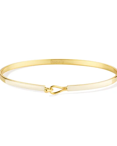 LILY Enamel Drop Clasp Bracelet - Sand White