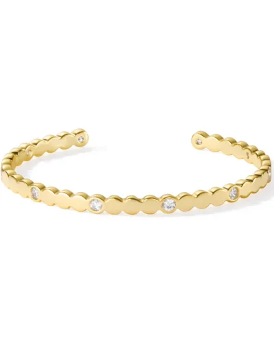 LUMI Adjustable Bangle - Light Gold and Zircons